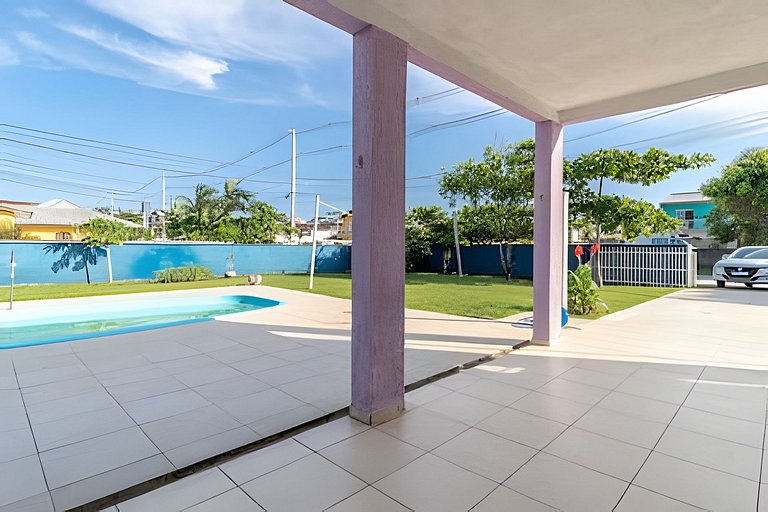 Piscina privada, a 270m da Praia, c/ 3 Vagas e AC!